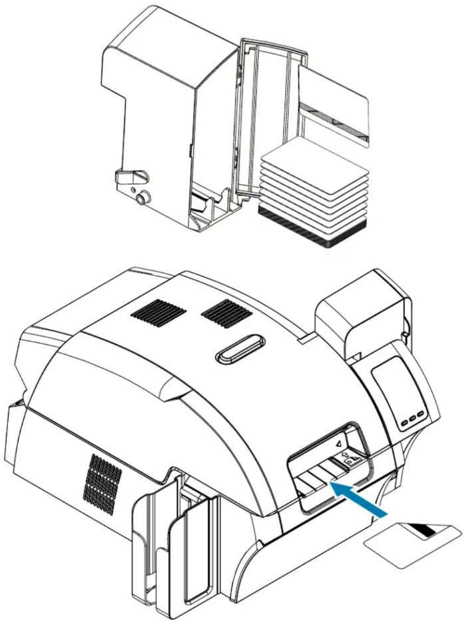 ZEBRA ZXP Series 9 - Ausrichtung der Karten beim Einlegen - 1