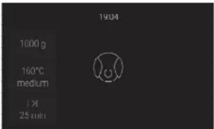 19:04 1000 g 160°C medium | K | 25 min