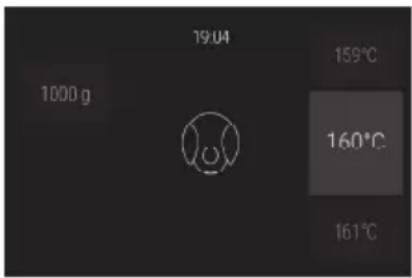 19:04 1000 g 159°C 160°C 161°C