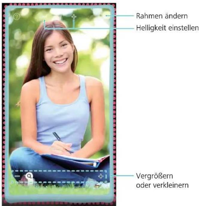Rahmen ändern Helligkeit einstellen Vergrößern oder verkleinern
