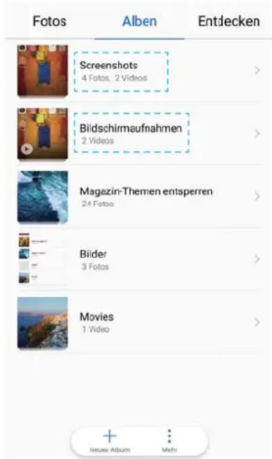 Fotos Alben Entdecken Screenshots 4 Fotos, 2 Videos Bildschirmaufnahmen 2 Videos Magazin-Themen entsperren 24 Fotos Bilder 3 Fotos Movies 1 Video + Neues Album Mehr