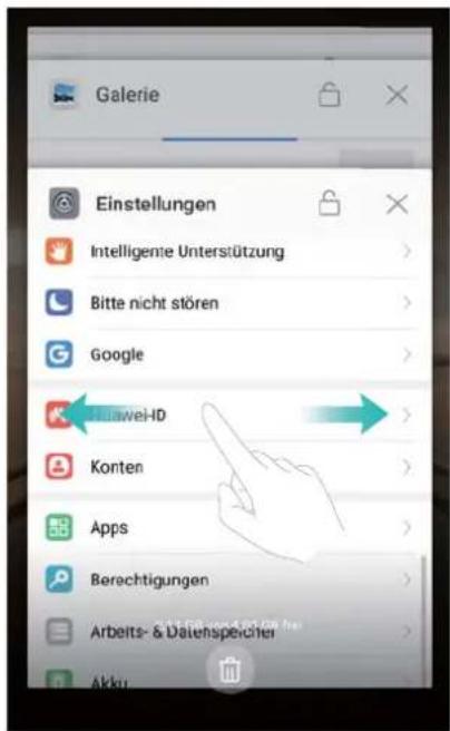 Galerie Einstellungen Intelligente Unterstützung Bitte nicht stören Google Berechtigungen Arbeits- & Datienspeichen Akku
