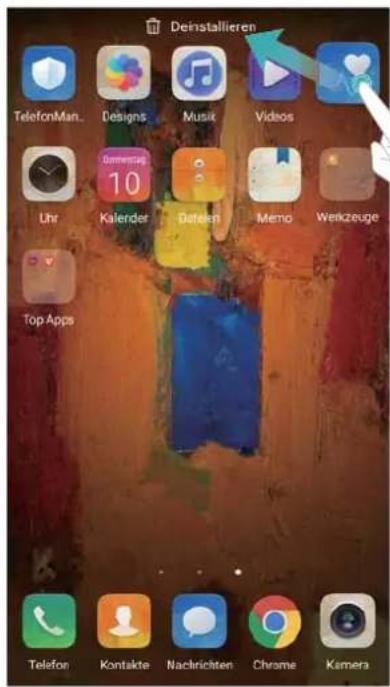 Deinstallieren TelefonMan.. Designs Musik Videos Uhr Kalerder Dateken Memo Weikzeuge Top Apps Telefon Kontakte Nachrichten Chrome Kamera