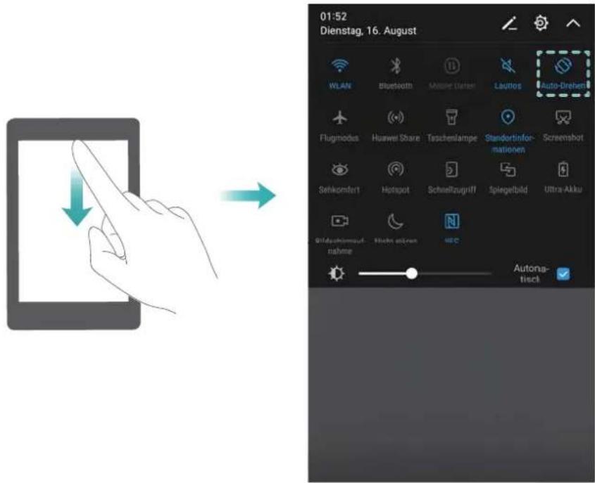 01:52 Dienstag, 16. August WLAN Bluetooth Mobile Utter Launtos Auto-Driken Flughodes Huawei Share Taschenlampe Standortinformationen Screenshot Sehkomfort Hotspot Schnellzugniff Spiegelbild Ultra Akku Gildauklimaufnahme Nicht können REC Autona- tisch