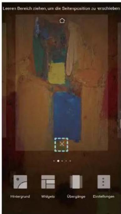 Leeren Bereich ziehen, um die Seitenposition zu erschieben Hintergrund Widgets Übergänge Einstellungen