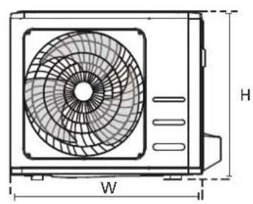 COMFEE CF-XTW09 IU - UNIT MOUNTING DIMENSIONS - 2
