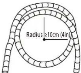 Radius ≥10cm (4in)