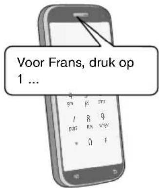 Voor Frans, druk op 1 ...