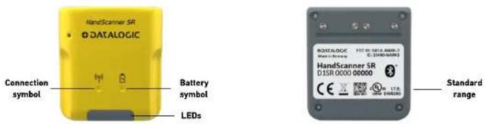 HandScanner SR ● DATALOGIC Connection symbol Battery symbol LEDs RIOLOGIC FST 01 1018.0000-2 C: 3540-60002 HandScanner SR D1SR 0000 00000 Standard range