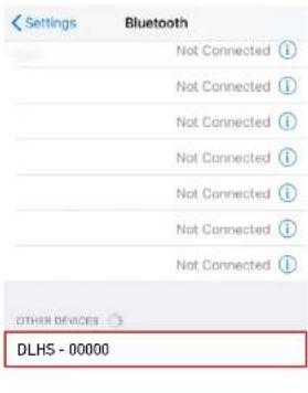 Settings Bluetooth Not Connected ⓘ Not Connected ⓘ Not Connected ⓘ Not Connected ⓘ Not Connected ⓘ Not Connected ⓘ Not Connected ⓘ OTHER DEVICES DLHS - 00000