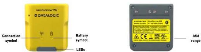 HandScanner MR DATALOGIC Connection symbol Battery symbol LEDs Mid range