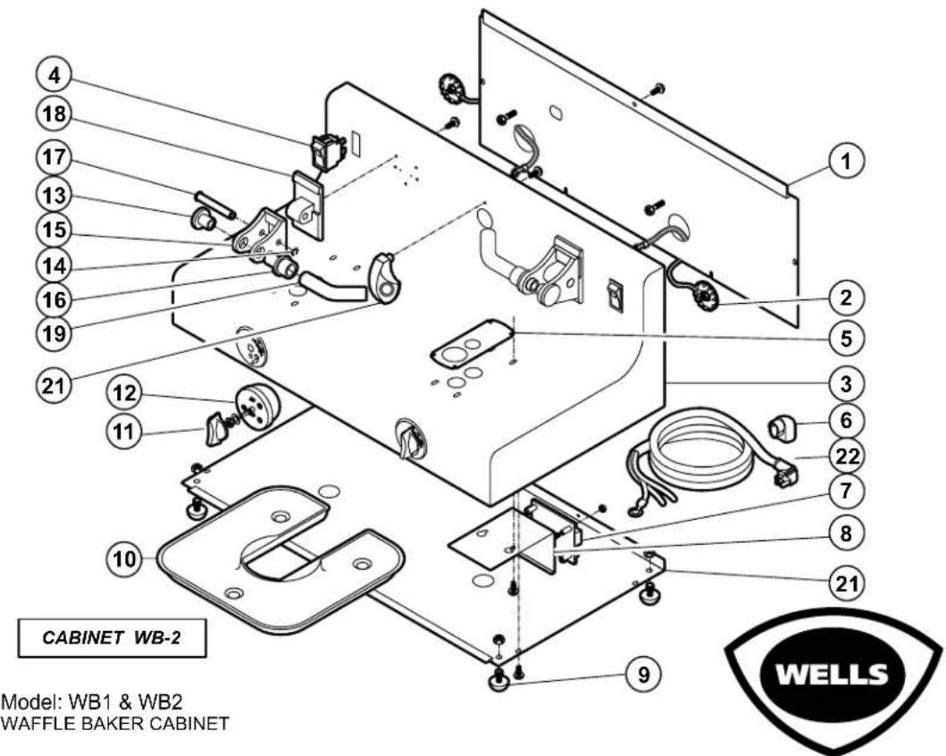 CABINET WB-2 Model: WB1 & WB2 WAFFLE BAKER CABINET WELLS