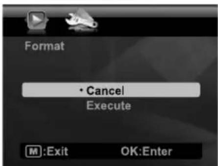 Format • Cancel Execute M:Exit OK:Enter