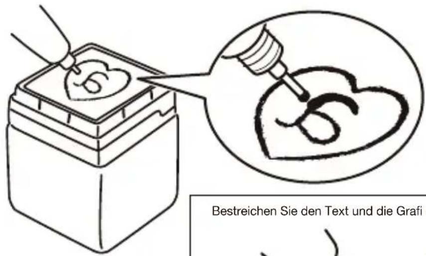 Bestreichen Sie den Text und die Grafi