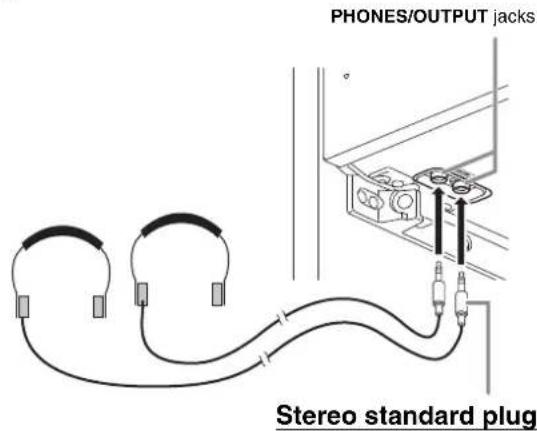 PHONES/OUTPUT jacks Stereo standard plug