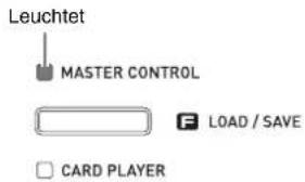 Leuchtet MASTER CONTROL F LOAD / SAVE CARD PLAYER