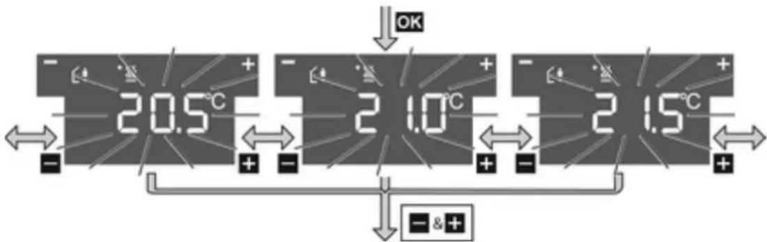 20.5°C 21.0°C 21.5°C OK - & +