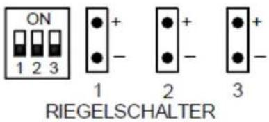 ON 1 2 3 + - 1 + - 2 + - 3 RIEGELSCHALTER