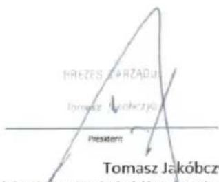 FREZES PARZADU Tomasz Jakóbczy President Tomasz Jakóbczy