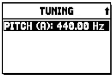 TUNING PITCH (A): 440.00 Hz