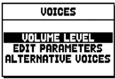 VOICES VOLUME LEVEL EDIT PARAMETERS ALTERNATIVE VOICES