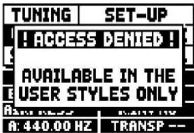 TUNING SET-UP ! ACCESS DENIED ! AVAILABLE IN THE USER STYLES ONLY R: 440.00 HZ TRANSP --
