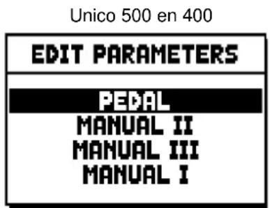 Viscount Unico 500 - EDITEN VAN DE GELUIDSPARAMETERS (functie EDIT PARAMETERS) - 1