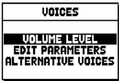 VOICES VOLUME LEVEL EDIT PARAMETERS ALTERNATIVE VOICES