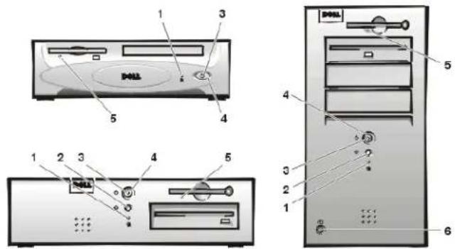 DELL OptiPlex GX100 - Bedienelemente und Anzeigen - 1