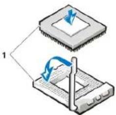 DELL OptiPlex GX100 - Abbildung 5. Mikroprozessorchip installieren - 1