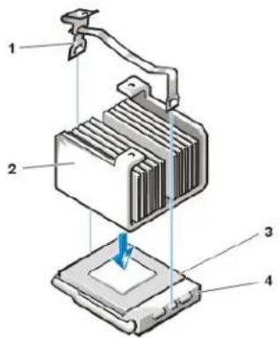 DELL OptiPlex GX100 - Abbildung 6. Kühlkörper installieren - 1