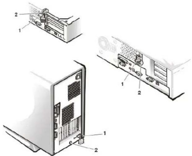 DELL OptiPlex GX100 - Sicherheitskabeleinschub und Ring für das Vorhängeschloß - 2