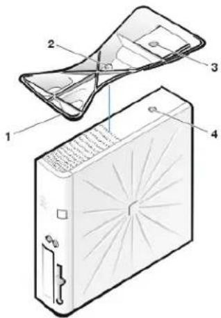 DELL OptiPlex GX100 - Abbildung 1. Optionaler Standrahmen beim Slimline-Gehäuse - 1