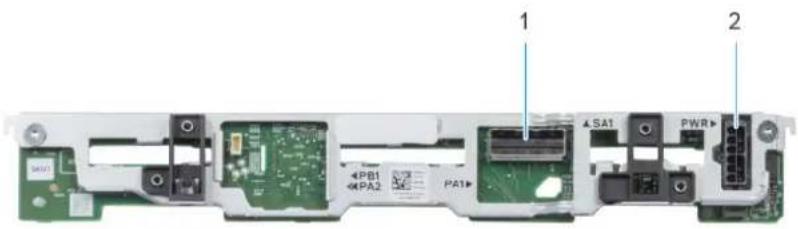 DELL PowerEdge MX760c - Abbildung 42. 6 x 2,5-Zoll-SAS/SATA-Rückwandplatine - 1