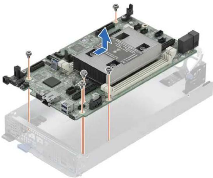 DELL PowerEdge XR4510c - Abbildung 37. Entfernen der Anschlussabdeckung - 1