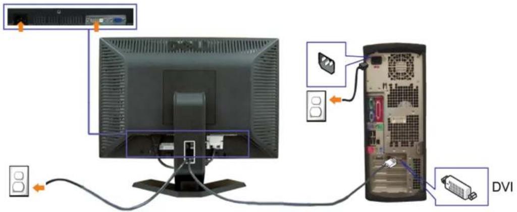 DELL E198WFP - Anschließen Ihres Monitors - 2