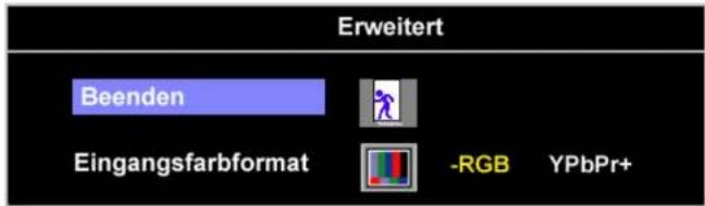 Erweitert Beenden Eingangsfarbformat -RGB YPbPr+