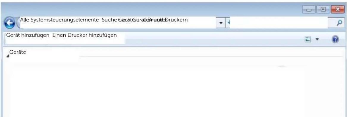 Alle Systemsteuerungselemente Suche Gerät und Druck Druckern Gerät hinzufügen Einen Drucker hinzufügen Geräte