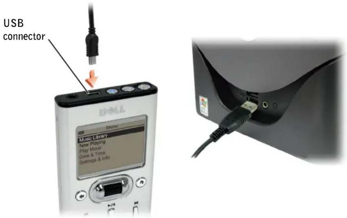 USB connector Music Library Now Playing Play Mode Date & Time Settings & Info