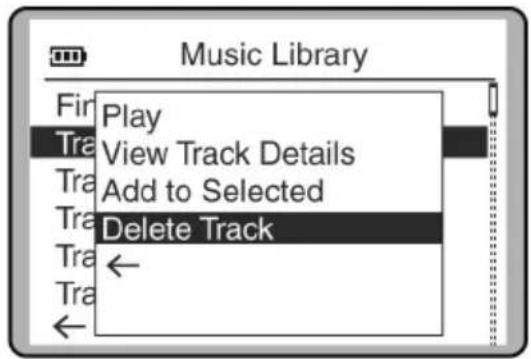 Music Library Fin Play Tra View Track Details Tra Add to Selected Tra Delete Track Tra ← Tra ←