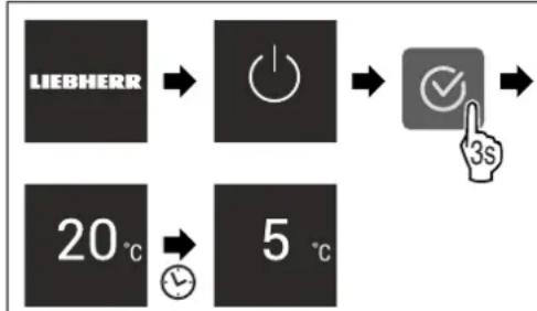 LIEBHERR SRsdh 5220 - Switch on the appliance using the Touch display: - 1
