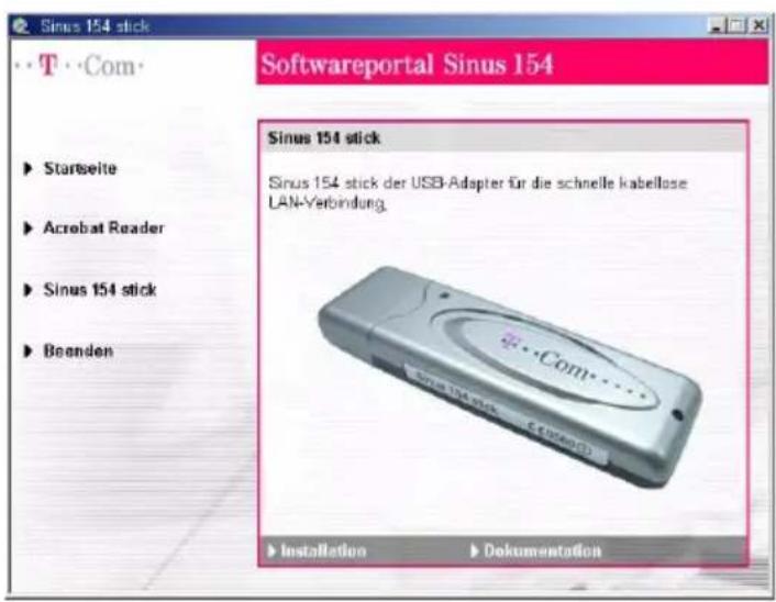 Sinus 154 stick T Com Softwareportal Sinus 154 Sinus 154 stick Sinus 154 stick der USB-Adapter für die schnelle kabellose LAN-Verbindung. Installation Dokumentation