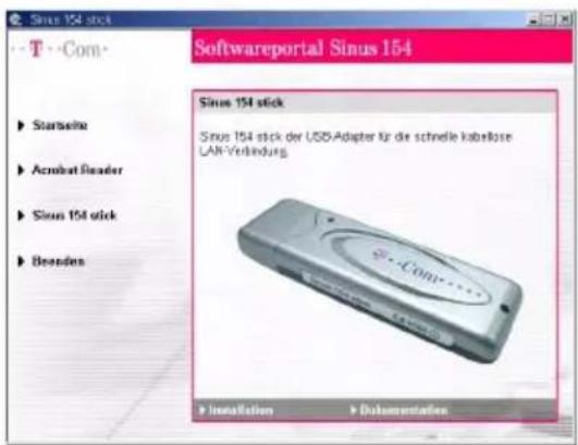 Sinus 154 stick Softwareportal Sinus 154 Sinus 154 stick Sinus 154 stick der USB Adapter für die schnelle kabellose LAR Verbindung. Installation > Dokumentation
