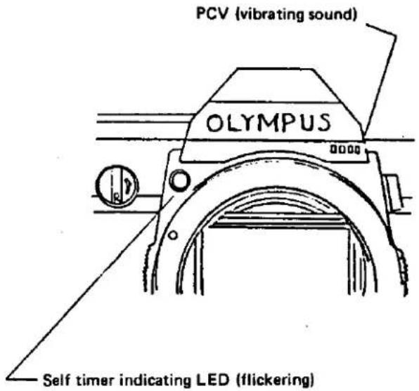 PCV (vibrating sound) OLYMPUS 0000 Self timer indicating LED (flickering)