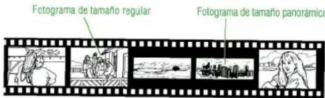 Fotograma de tamaño regular Fotograma de tamaño panorámico