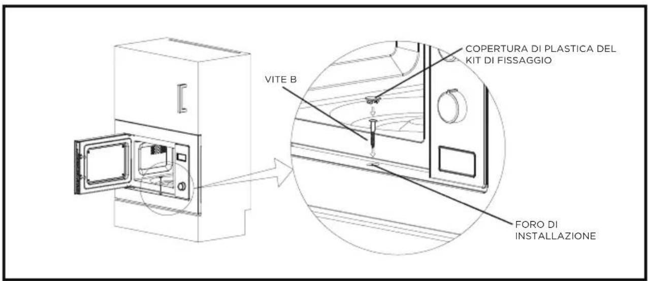 VITE B COPERTURA DI PLASTICA DEL KIT DI FISSAGGIO FORO DI INSTALLAZIONE