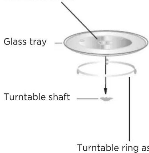 Glass tray Turntable shaft Turntable ring as