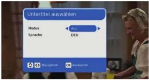 Untertitel auswählen Modus Sprache Aus DEU Navigation Auswählen