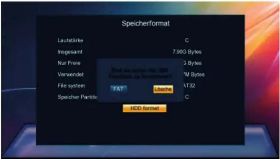 Speicherformat Lautstärke C Insgesamt 7.90G Bytes Nur Freie 3 Bytes Verwendet 'M Bytes File system FAT Lösche AT32 Speicher Partitik C HDD format