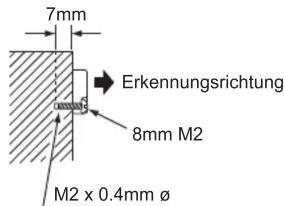 7mm Erkennungsrichtung 8mm M2 M2 x 0.4mm Ø